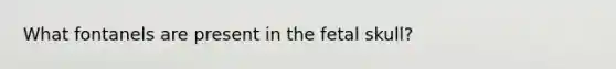 What fontanels are present in the fetal skull?