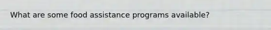 What are some food assistance programs available?