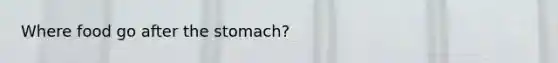 Where food go after the stomach?