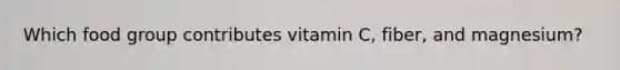 Which food group contributes vitamin C, fiber, and magnesium?