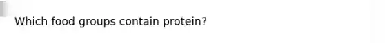 Which food groups contain protein?