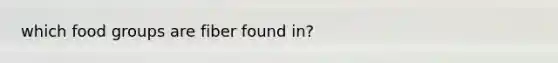 which food groups are fiber found in?
