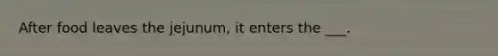 After food leaves the jejunum, it enters the ___.