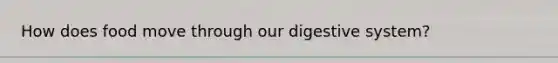 How does food move through our digestive system?