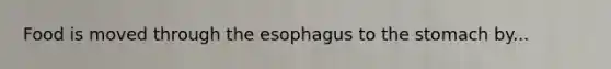 Food is moved through the esophagus to the stomach by...