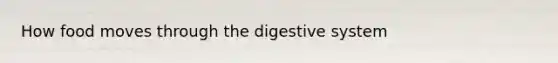 How food moves through the digestive system