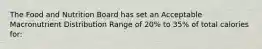 The Food and Nutrition Board has set an Acceptable Macronutrient Distribution Range of 20% to 35% of total calories for: