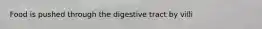 Food​ ​is​ ​pushed​ ​through​ ​the​ ​digestive​ ​tract​ ​by​ ​villi​ ​