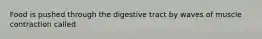 Food is pushed through the digestive tract by waves of muscle contraction called