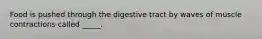 Food is pushed through the digestive tract by waves of muscle contractions called _____.