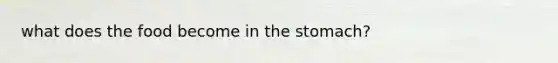 what does the food become in the stomach?