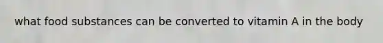 what food substances can be converted to vitamin A in the body