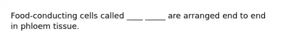 Food-conducting cells called ____ _____ are arranged end to end in phloem tissue.