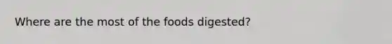 Where are the most of the foods digested?