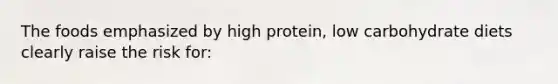 The foods emphasized by high protein, low carbohydrate diets clearly raise the risk for: