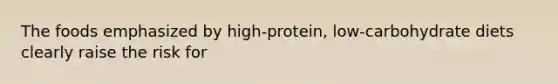 The foods emphasized by high-protein, low-carbohydrate diets clearly raise the risk for