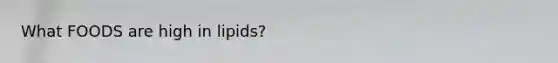 What FOODS are high in lipids?