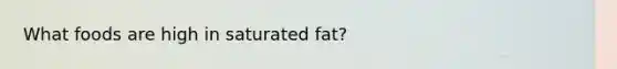 What foods are high in saturated fat?