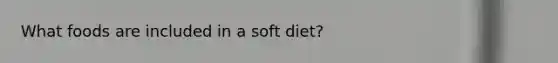 What foods are included in a soft diet?