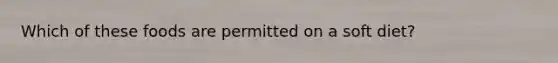 Which of these foods are permitted on a soft diet?