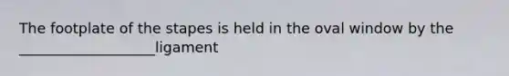 The footplate of the stapes is held in the oval window by the ___________________ligament