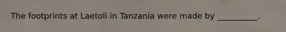 The footprints at Laetoli in Tanzania were made by __________.