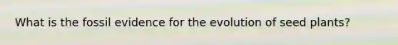 What is the fossil evidence for the evolution of seed plants?
