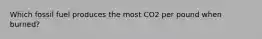 Which fossil fuel produces the most CO2 per pound when burned?