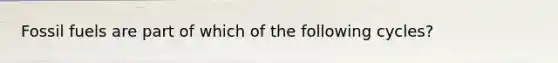 Fossil fuels are part of which of the following cycles?