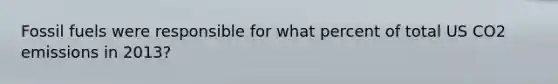 Fossil fuels were responsible for what percent of total US CO2 emissions in 2013?