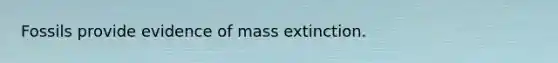 Fossils provide evidence of mass extinction.