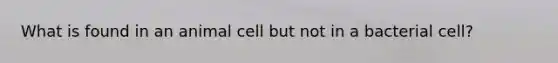 What is found in an animal cell but not in a bacterial cell?