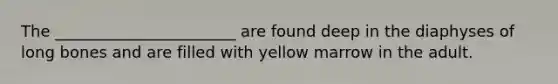 The _______________________ are found deep in the diaphyses of long bones and are filled with yellow marrow in the adult.