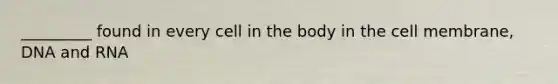 _________ found in every cell in the body in the cell membrane, DNA and RNA