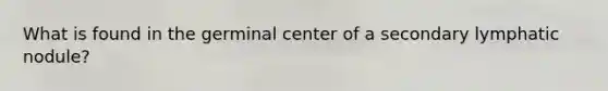 What is found in the germinal center of a secondary lymphatic nodule?