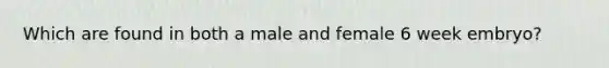 Which are found in both a male and female 6 week embryo?