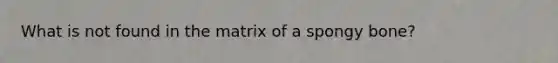 What is not found in the matrix of a spongy bone?