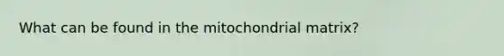 What can be found in the mitochondrial matrix?