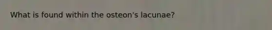 What is found within the osteon's lacunae?