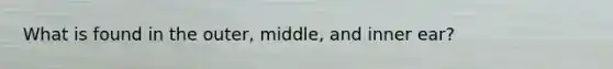 What is found in the outer, middle, and inner ear?