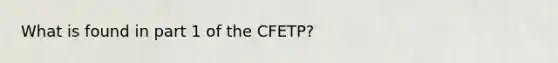 What is found in part 1 of the CFETP?