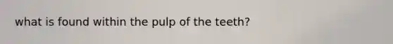 what is found within the pulp of the teeth?