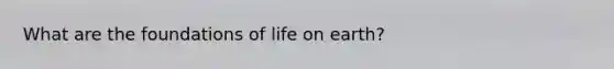 What are the foundations of life on earth?