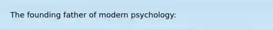 The founding father of modern psychology: