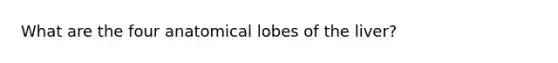 What are the four anatomical lobes of the liver?