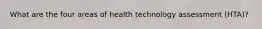 What are the four areas of health technology assessment (HTA)?