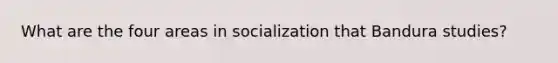 What are the four areas in socialization that Bandura studies?