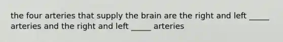 the four arteries that supply the brain are the right and left _____ arteries and the right and left _____ arteries