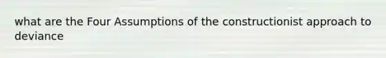 what are the Four Assumptions of the constructionist approach to deviance