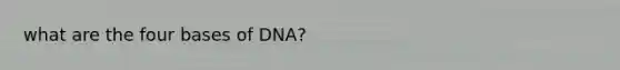 what are the four bases of DNA?